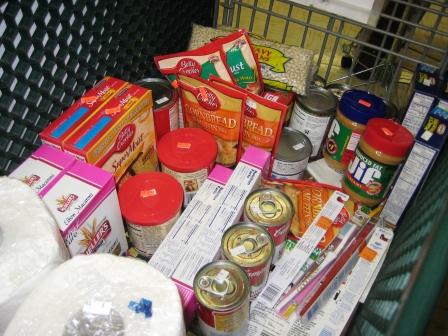 Growing stash of gifts at the IGA