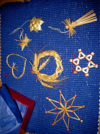 Swedish straw ornaments