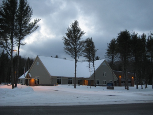 Night falls at the new township hall
