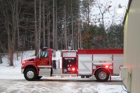 Fire engine powering the ventilation fan