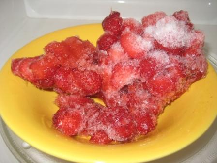 Strawberry ice sculpture