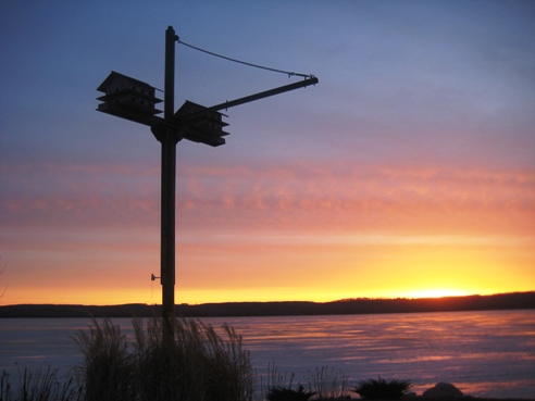Sunrise over Torch Lake - Birds eye view
