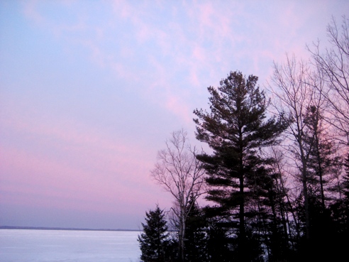 Sunrise reflected over Grand Traverse Bay