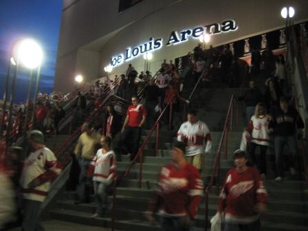 Crowd leaving JLA after the game