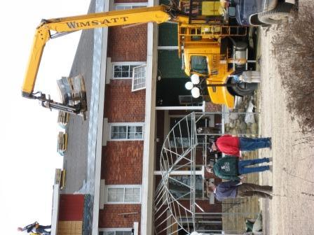 Yellow crane at Blue Pelican