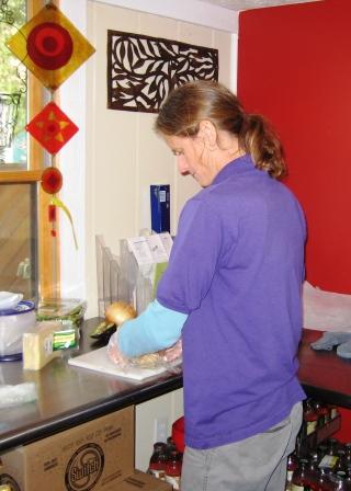 Julie Kamp assembles my turkey wrap