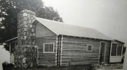 Maude Harris's log cabin in 1924