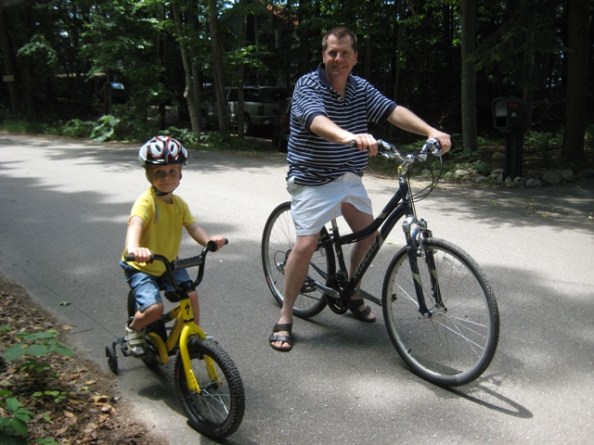 Tommy takes Dad for a ride