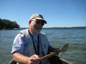 Thom paddling on Skegemog Thom paddling on Skegemog