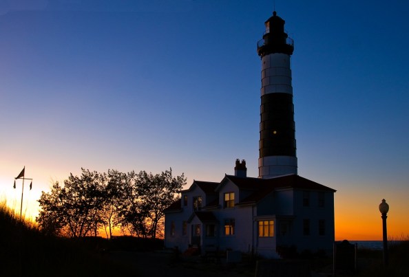 Big Sable Point light at dusk