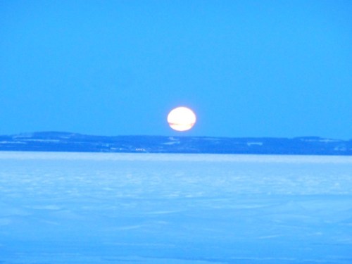 Moonset over Peshawbestown