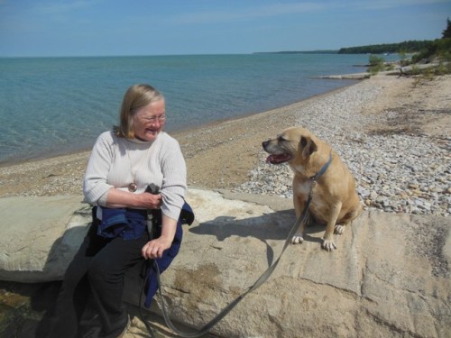 Gerry and Miss Sadie at the Torch Bay Nature Preserve