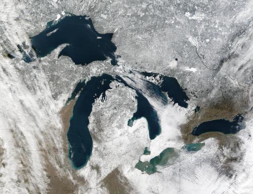 Great Lakes from the Terra satellite